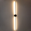 VenCore - Linear Lume Duo Lume Round Base – Μοντέρνο Επιτοίχιο Δίφωτο LED 18W Μαύρο Αλουμίνιο με Ρυθμιζόμενο CCT Λευκό - Ημέρας - Θερμό - Χειρισμός CCT μέσω Διακόπτη On-Off