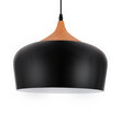 VenCore - Nordic Black Wood - Κρεμαστό Μονόφωτο E27 Μοντέρνο Μέταλλο-Ξύλο Μαύρο Καμπάνα - Μ35 x Π35 x Υ27cm
