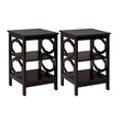 Σετ Ξύλινα Κομοδίνα με 3 Ράφια 40 x 40 x 61 cm 2 τμχ Costway HW65690CF-2