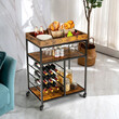 Τρόλεϊ Σερβιρίσματος 71 x 44 x 93,5 cm Χρώματος Ρουστίκ Καφέ COSTWAY HW67064CF