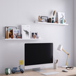 SONGMICS Σετ 2 Επιτοίχιων Ραφιών 80 x 10 cm Λευκό LWS080W01