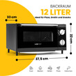 Ηλεκτρικό Φουρνάκι Πίτσας 12lt 1000W Μαύρο MPO3520 Clatronic