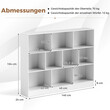 Costway Ράφι Βιβλιοθήκης 3 Επιπέδων με 10 Θέσεις 140 x 24 x 104 cm Λευκό CB10757WH