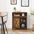 VASAGLE Βιομηχανικό Ντουλάπι Αποθήκευσης 70x30x80cm με Ρυθμιζόμενα Ράφια και Συρόμενη Πόρτα LSC089B01