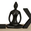 Atmosphera Διακοσμητικό Επιγραφή "Relax" με Φιγούρα Yoga Yogi – Μήκος 36 εκ. -Μαύρο 211735-Black