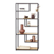 Μεταλλική Βιβλιοθήκη με 7 Ξύλινα Ράφια 82 x 34 x 175 cm Χρώματος Καφέ Ανοιχτό Saint-Tropez Lifa-Living 8719831797097