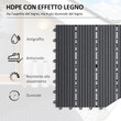 Outsunny Garden Tiles Interlocking Σετ 11 πλακάκια πλακοστρώσεων κήπου εξωτερικού χώρου, γκρι, 30x30x2,2cm 844-214GY