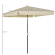 Outsunny 200x200cm ομπρέλα εξωτερικού χώρου, Βεράντα, Κήπος με Τετράγωνο κουβούκλιο, Ρυθμιζόμενο και φορητό, Κρεμ Λευκό 84D-093CW