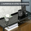 HOMCOM Ντουλάπι με Δύο Πόρτες από MDF με Κορυφή σε Tempered Glass, 82x30x98 cm, Καφέ και Μαύρο 838-266V00CF