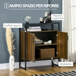 HOMCOM Ντουλάπι με Δύο Πόρτες από MDF με Κορυφή σε Tempered Glass, 82x30x98 cm, Καφέ και Μαύρο 838-266V00CF