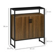 HOMCOM Ντουλάπι με Δύο Πόρτες από MDF με Κορυφή σε Tempered Glass, 82x30x98 cm, Καφέ και Μαύρο 838-266V00CF