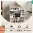ZONEKIZ Βιβλιοθήκη για παιδιά 3-6 ετών με 3 επίπεδα για βιβλία και παιχνίδια, σε MDF και ξύλο πεύκου, 65x25x108,5 cm, Λευκό 311-056V80WT