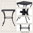 Τραπέζι σαλονιού Outsunny Square Steel Garden με διάτρητη κορυφή, 45x45x50 cm, μαύρο 84B-341