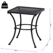Τραπέζι σαλονιού Outsunny Square Steel Garden με διάτρητη κορυφή, 45x45x50 cm, μαύρο 84B-341