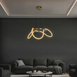 kelvo® GLOW 61658 Μοντέρνο Κρεμαστό Φωτιστικό Οροφής LED 36W 3600lm 360° AC 220-240V IP20 Ρυθμιζόμενο Λευκό CCT με Χειριστήριο από 2700K έως 6000K Dimmable - Lumileds SMD Chip - Χρυσό Πλατίνα & Λευκό Νήμα - Μ60 x Π60 x Υ45cm - 3 Χρόνια Εγγύηση