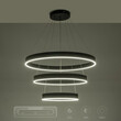 GLOBOSTAR® VENOM TRIO 61188 Μοντέρνο Κρεμαστό Φωτιστικό Οροφής LED 120W 14158lm 120° AC 220-240V IP20 Ρυθμιζόμενο Λευκό CCT με Χειριστήριο από 2700K έως 6000K Dimmable - Lumileds SMD Chip - Μαύρο Ματ - Μ80 x Π80 x Υ60cm - 3 Χρόνια Εγγύηση