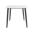 Τραπέζι Gustas Ι pakoworld λευκό μαρμάρου sintered stone-μαύρο μέταλλο 80x80x76εκ