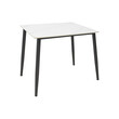 Τραπέζι Gustas Ι pakoworld λευκό μαρμάρου sintered stone-μαύρο μέταλλο 80x80x76εκ