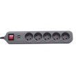 Πολύπριζο με 5 Υποδοχές + 2 Θύρες USB & Καλώδιο 1,5m Γκρι KD-4033