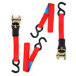 Autoline  Ιμάντες Καστάνια 3m 862kg & Γάντζους Κόκκινοι 2τμχ