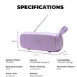 SONIC GEAR BLUETOOTH 5.0 SUPER BASS FM RADIO LILAC