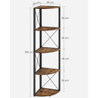 Γωνιακή Ραφιέρα 5 Επιπέδων 30 x 30 x 160cm– Vintage Καφέ/Μαύρο LLS805B01 VASAGLE