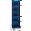 VASAGLE Ρυθμιζόμενη Βιβλιοθήκη LED 178cm με Τηλεχειριστήριο - Ebony Black 60x30.3cm LLS120B57