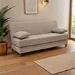 Καναπές-κρεβάτι με αποθηκευτικό χώρο τριθέσιος Romina pakoworld κρεμ ύφασμα 190x75x85εκ