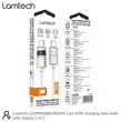 LAMTECH TYPE-C TO TYPE-C 3A HIGH POWER DISPLAY CHARGE & DATA CABLE 60W 1.2M WHITE LAMTECH TYPE-C TO TYPE-C 3A HIGH POWER DISPLAY CHARGE & DATA CABLE 60W 1.2M WHITE