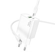 LAMTECH DUAL PORT QC3.0/PD20W CHARGER WITH TYPE-C TO TYPE-C CABLE 60W 1M WHITE LAMTECH DUAL PORT QC3.0/PD20W CHARGER WITH TYPE-C TO TYPE-C CABLE 60W 1M WHITE