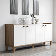 Μπουφές Lethak pakoworld σε oak-λευκή απόχρωση 180x41x78εκ