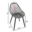 Καρέκλα Suan pakoworld pp σε λευκή απόχρωση και μαύρο μεταλλικό πόδι 56x49x82εκ