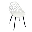 Καρέκλα Suan pakoworld pp σε λευκή απόχρωση και μαύρο μεταλλικό πόδι 56x49x82εκ