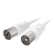 CABLE,ANTENNA,COAX,M/F,5M,75dB,WHITE,NICKEL-PLATED