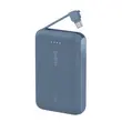 BOOSTCHARGE POWER BANK 10K, 20W PD with integrated USB-C Cable, Blue