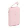 BOOSTCHARGE POWER BANK 10K, 20W PD with integrated USB-C Cable, Pink