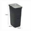 5FIVE Simply smart Διπλός Κάδος Ανακύκλωσης 36L Μαύρος 214508