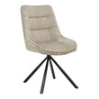 Καρέκλα Wori pakoworld μπεζ βελούδο-πόδι μαύρο μέταλλο 48x56x82εκ