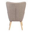 Πολυθρόνα-μπερζέρα Gerlina pakoworld γκρι-μπεζ ύφασμα με πόδι σε φυσική απόχρωση 71x64x94εκ
