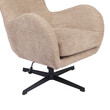 Πολυθρόνα Zefrina pakoworld περιστρεφόμενη μπεζ ύφασμα με βάση σε μαύρη απόχρωση 82x77x99εκ