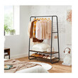 Μεταλλική Κρεμάστρα Ρούχων Δαπέδου με 2 Ξύλινα Ράφια 100 x 45 x 160 cm VASAGLE RGR112B01
