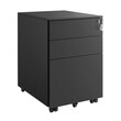 Τροχήλατη Μεταλλική Συρταριέρα Γραφείου με 3 Συρτάρια 52 x 39 x 60 cm Χρώματος Μαύρο Songmics OFC60BK
