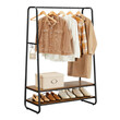 Μεταλλική Κρεμάστρα Ρούχων Δαπέδου με 2 Ξύλινα Ράφια 100 x 45 x 160 cm VASAGLE RGR112B01