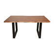 Τραπέζι Miles pakoworld μασίφ ξύλο ακακίας πάχους 3.7-4εκ σε καρυδί απόχρωση με μαύρα μεταλλικά πόδια 160x90x76εκ