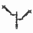 GEMBIRD ADJUSTABLE DESK 2-DISPLAY MOUNTING ARM, 17”-32” BLACK