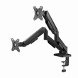 GEMBIRD ADJUSTABLE DESK 2-DISPLAY MOUNTING ARM WITH USB PORTS, 17”-32” BLACK