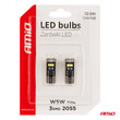 03720/AM ΛΑΜΠΑΚΙΑ LED T10e W5W 12/24V 3x2055 SMD LED CAN-BUS ΛΕΥΚΟ AMIO - 2 ΤΕΜ.