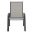 Πολυθρόνα Calan pakoworld στοιβαζόμενη μέταλλο ανθρακί-textilene ανθρακί 54x74x91εκ