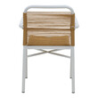 Πολυθρόνα αλουμινίου Clutch pakoworld στοιβαζόμενη λευκός σκελετός-φυσικό rattan 55x56x80εκ
