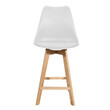 Σκαμπό μπαρ Gaston pakoworld λευκό pp-pu και ξύλινο πόδι σε φυσική απόχρωση 48.5x56x104εκ